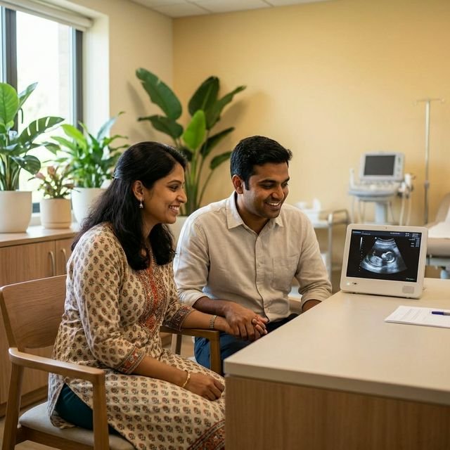 Hopeful couple during fertility consultation with Dr. Vinita Khemani