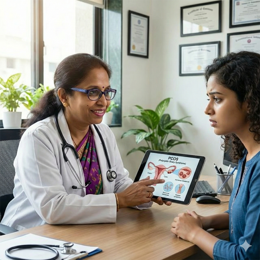 Dr. Vinita Khemani - best PCOS specialist during patient consultation